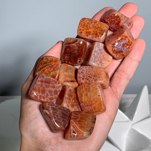Fire Agate, Tumbled Fire Agate, Red Agate, Orange Agate, Root and Sacral Chakras