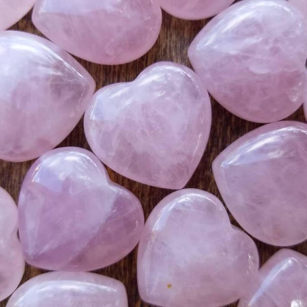 Rose Quartz Heart, Rose Quartz Puffy Heart, Crystal Heart