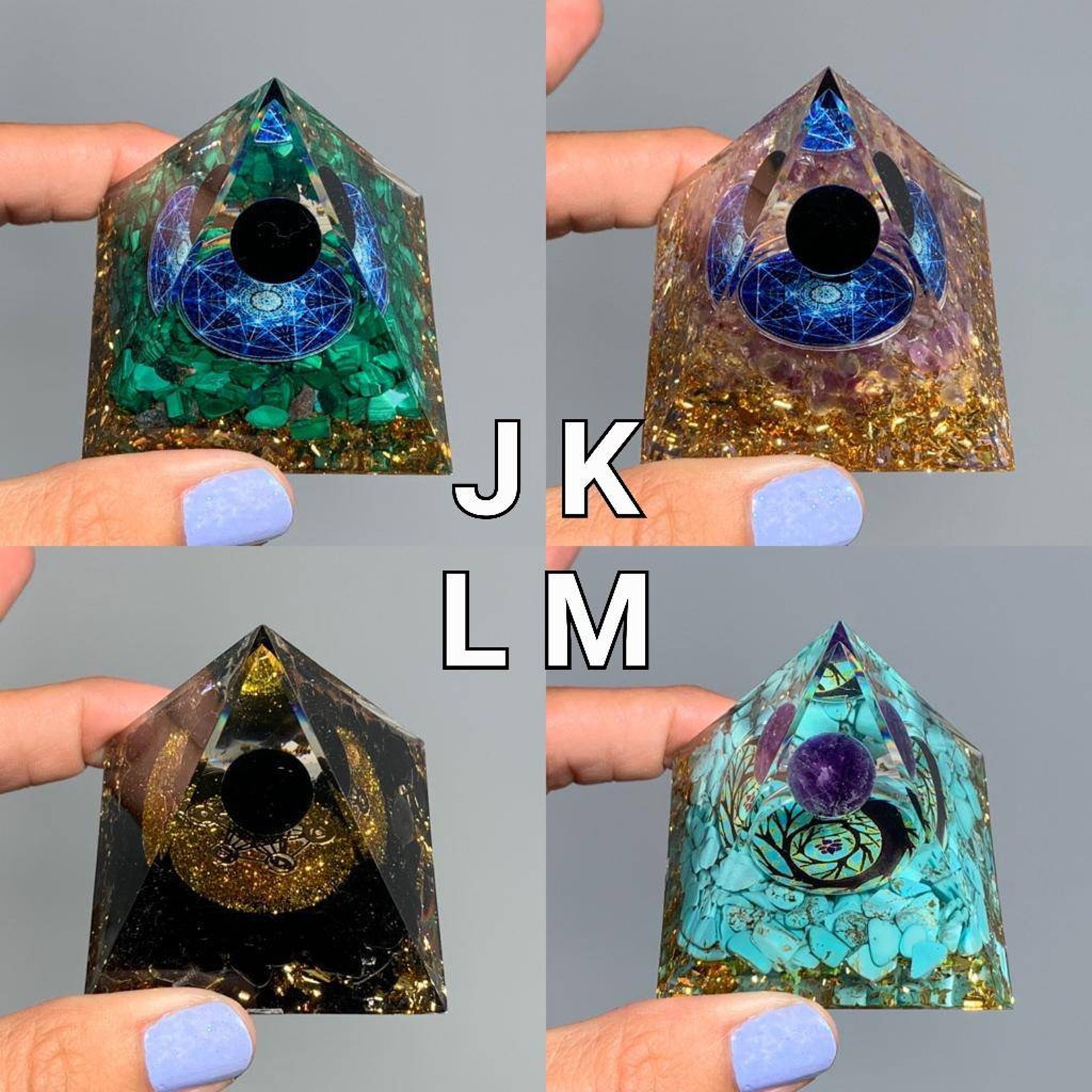Orgonite Pyramid Orgonite Crystal and Copper Pyramid Crystal Etsy