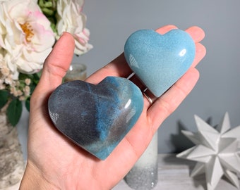 Trolleite Heart, Trolleite Puffy Heart, Trolleite Crystal Heart, Heart Shaped Trolleite, Blue Crystal Heart