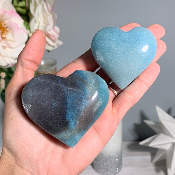 Trolleite Heart, Trolleite Puffy Heart, Trolleite Crystal Heart, Heart Shaped Trolleite, Blue Crystal Heart