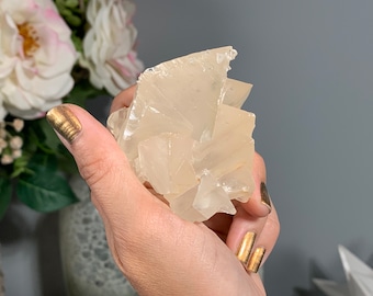 2.5" 63 mm Natural Premium Calcite Flower, Trigonal Calcite Cluster, Scalenohedron Calcite Cluster #138