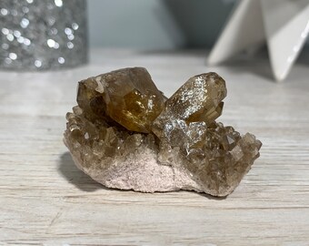 2.2" 55 mm Congo Smoky Citrine Cluster, Congo Citrine, DRC Citrine, Citrine Cluster, Genuine Citrine #47