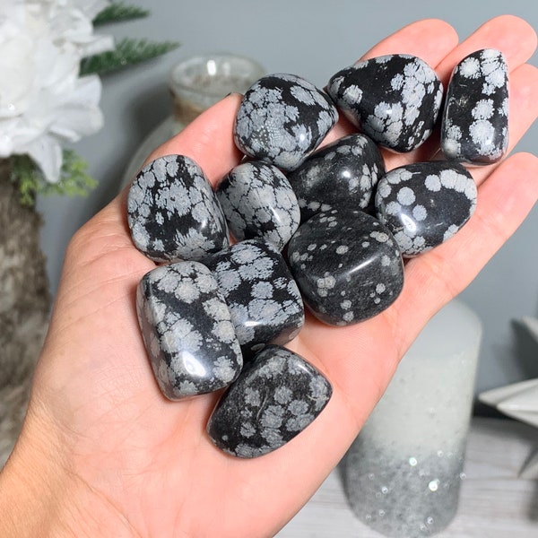 Large Snowflake Obsidian, Tumbled Snowflake Obsidian, Snowflake Obsidian