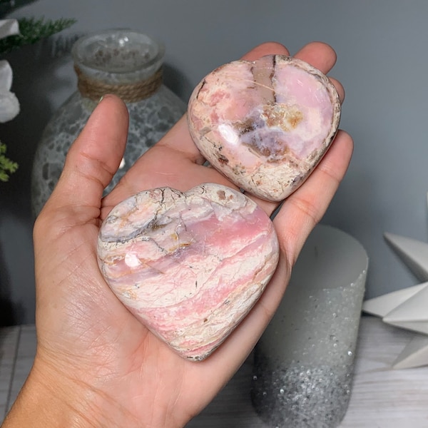 Large Pink Opal Heart, Natural Pink Opal, Polished Pink Opal, Pink Opal, Opal, MOST Pieces Have Natural FLAWS