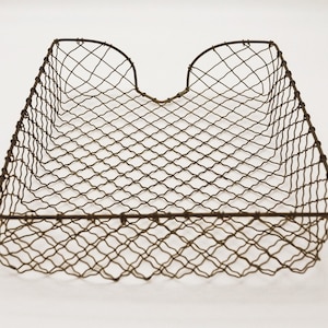 French Vintage Wire Letter Tray Metal Desk Organizer Paper Tray Industrial Office Decor