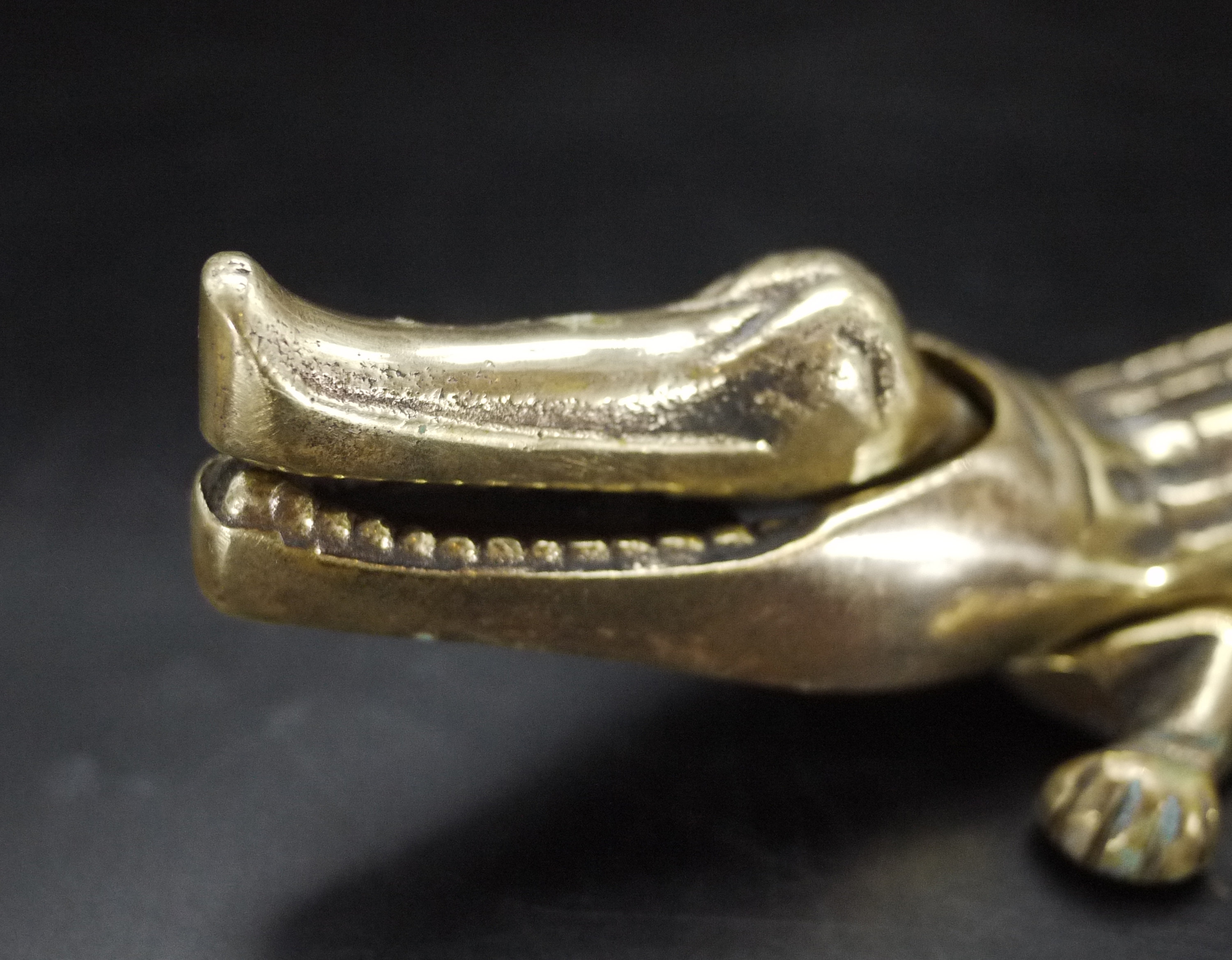 Vintage Brass Alligator Nutcracker
