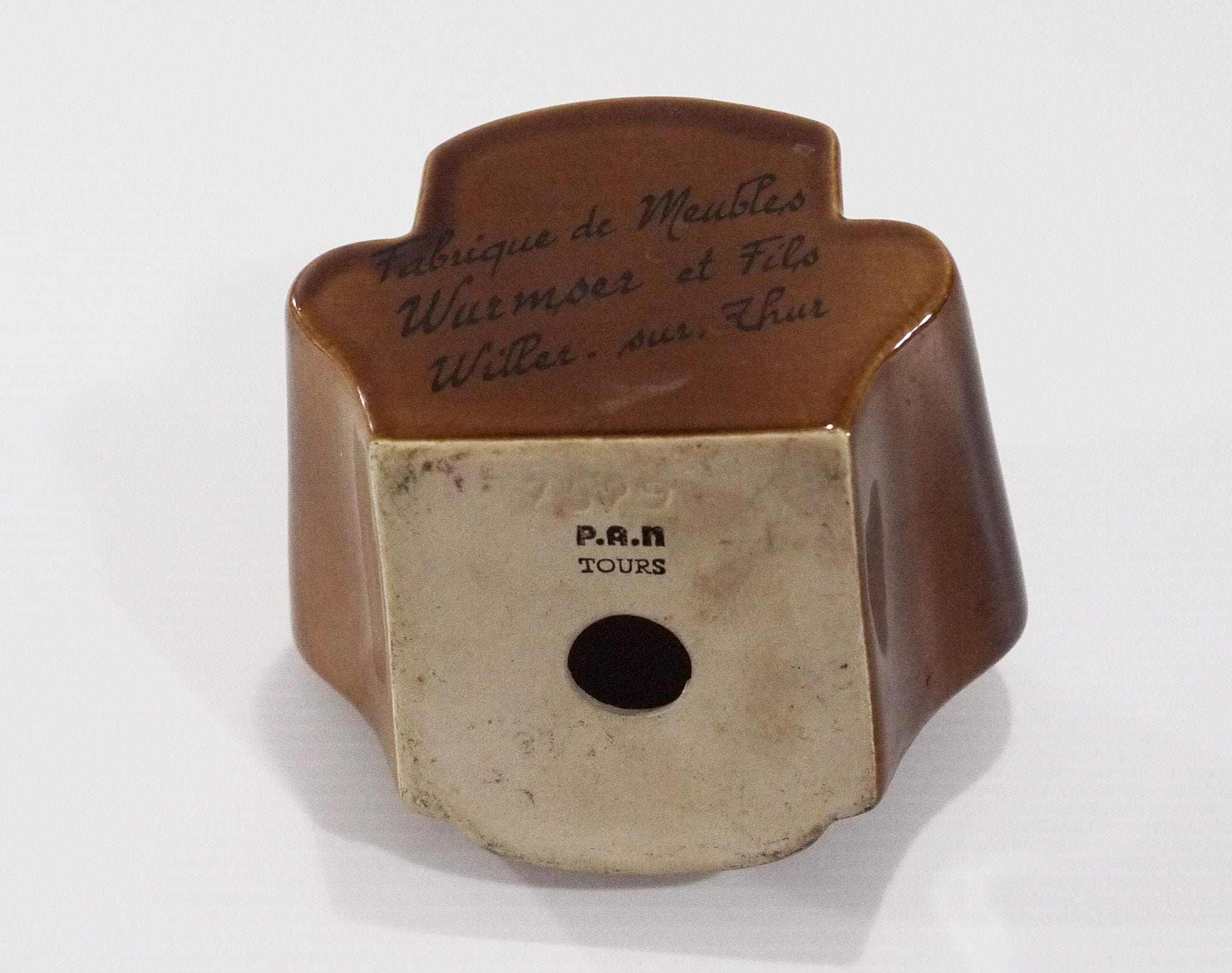 Vintage Glazed Ceramic Armchair French Ashtray