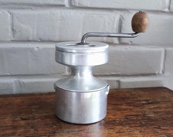 Mid Century HOP Coffee Grinder in Silver Aluminum French AS Design