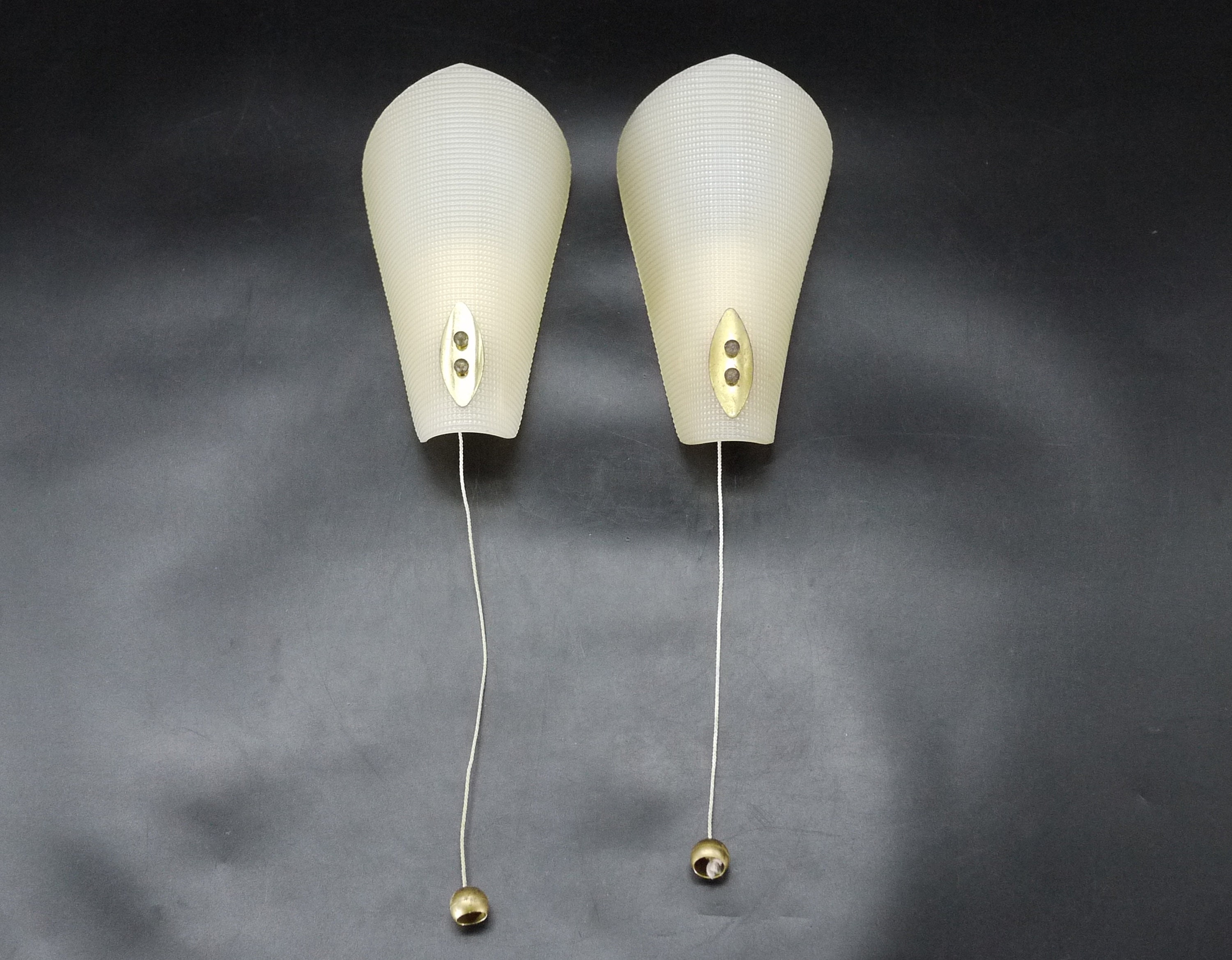 1950S French Wall Sconces in Perspex, S/2