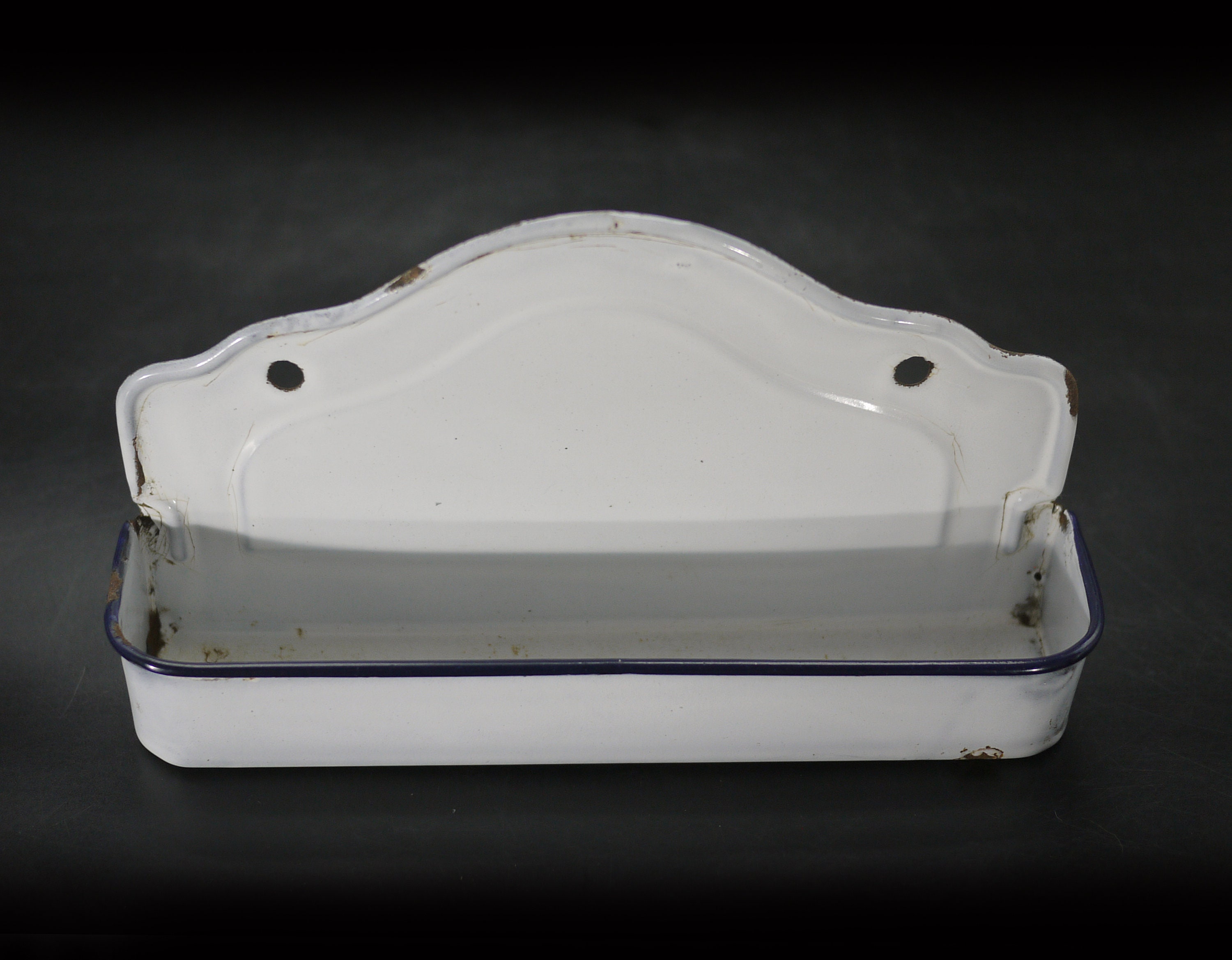 Art Deco French White Enamel Kitchen Spice Rack