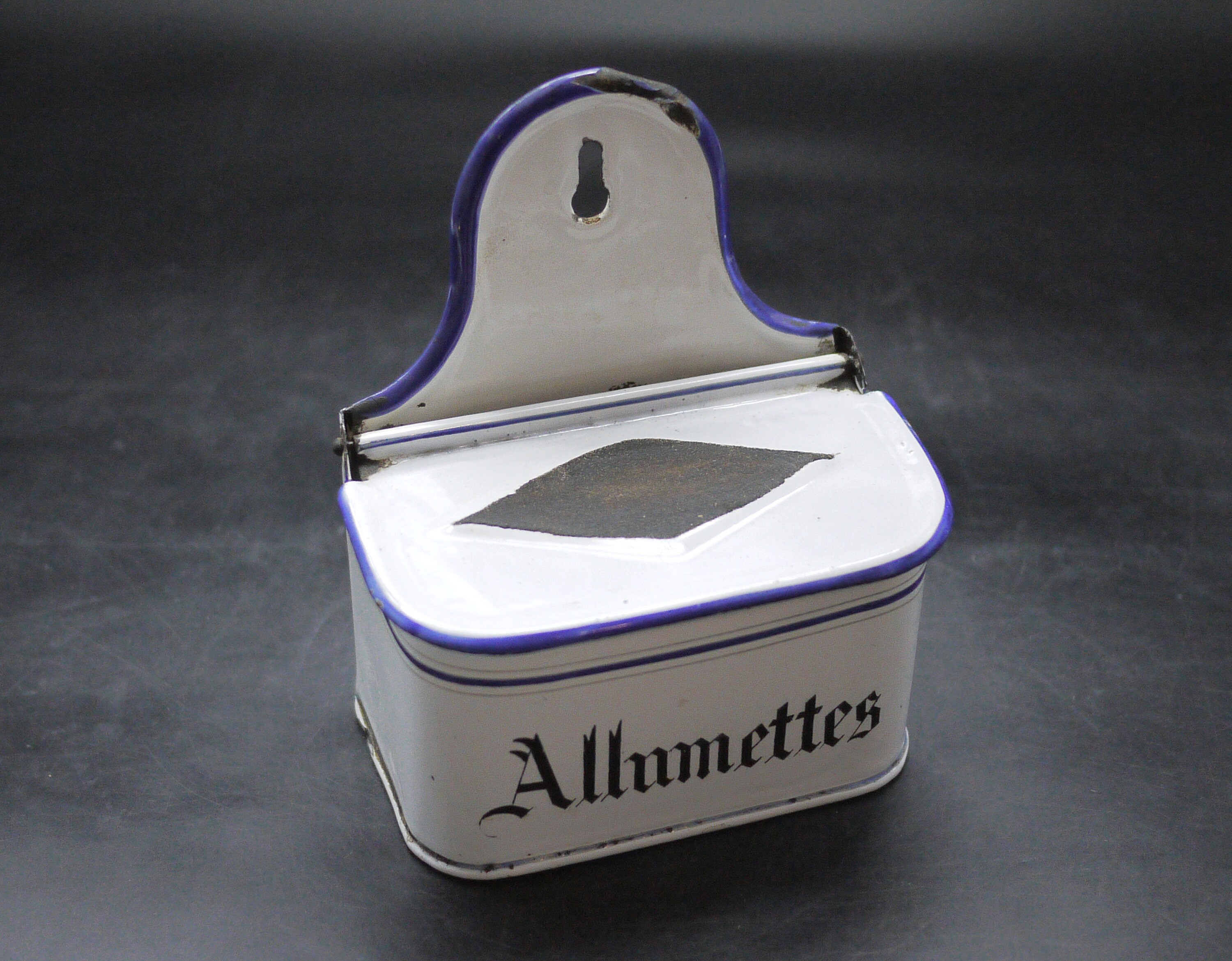 French Enamel Match Holder and Striker