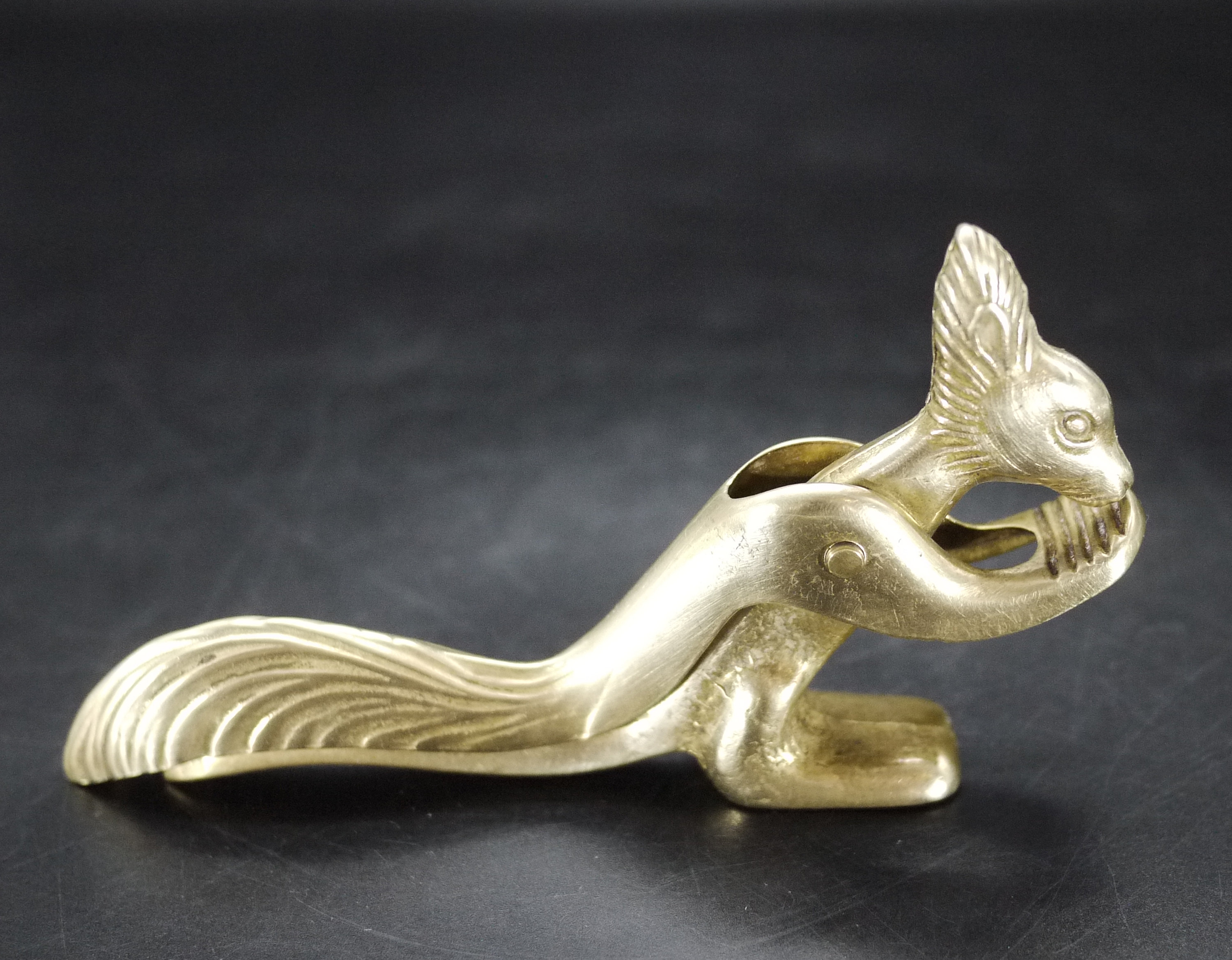 Vintage Brass Squirrel Nutcracker