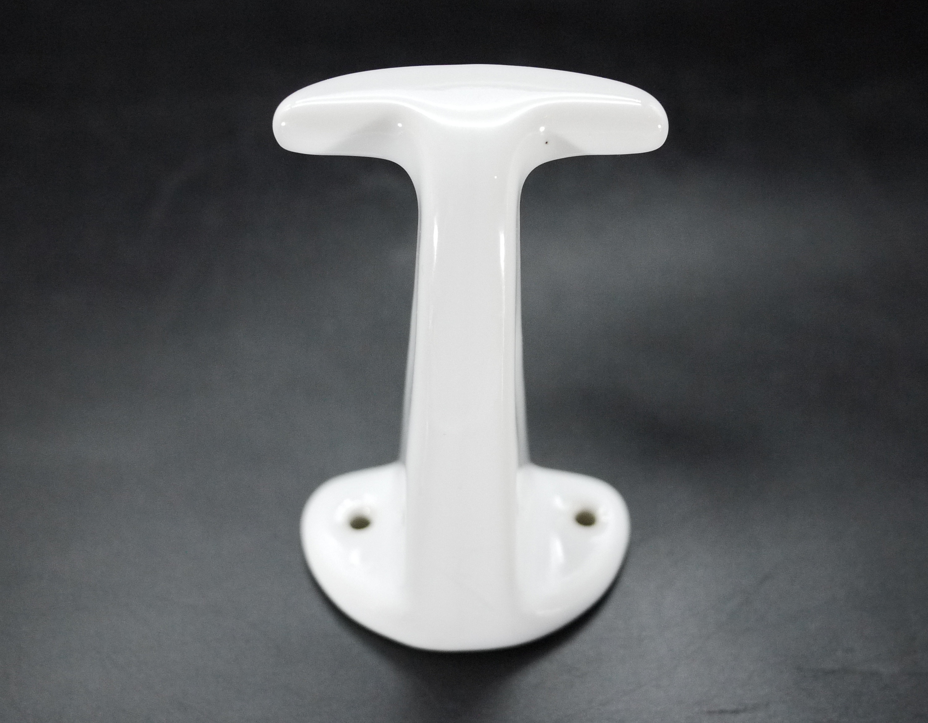 French White Ceramic Bathroom Towel Hooks, S/6