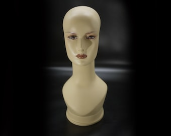 Vintage French Mannequin Head Bust, Hat Wig Jewelry Display Stand