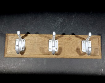 Wall Coat Rack with 3 Hooks French Wood and Metal Coat Rack Vintage Country House Furniture