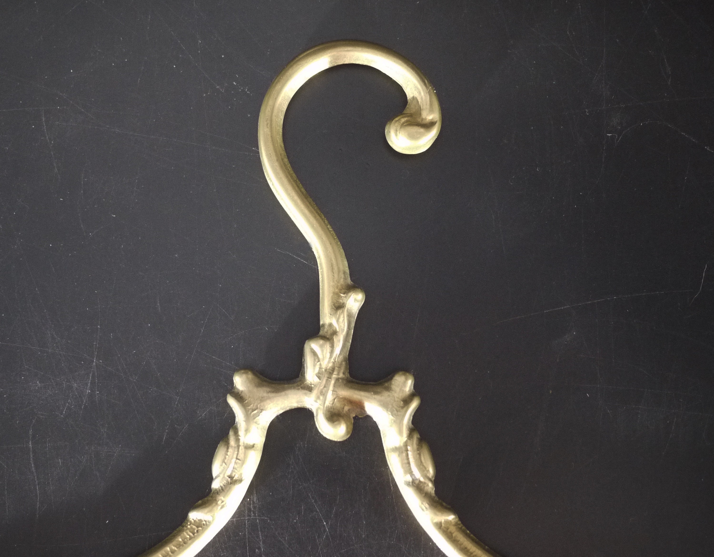 Antique French Brass Coat Hanger Set of 3