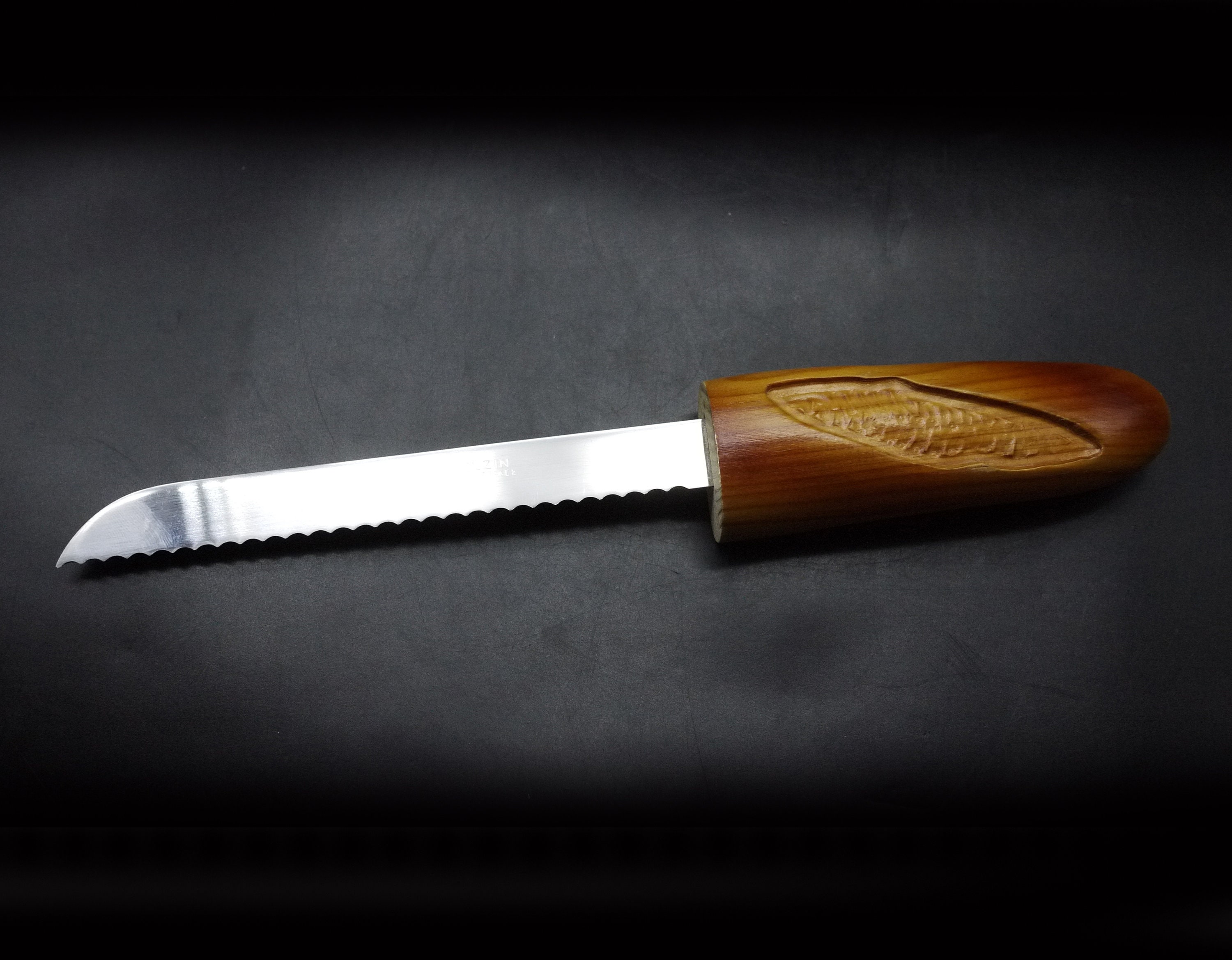 Vintage French Wood Baguette Bread Knife by Cuzin