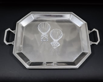 Vintage Large Silver Tray Elegant Centerpiece Drinks Tray Brazilian Silver Plate Tray Soppil Wolff