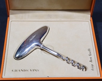 Vintage 1970s French Corkscrew Silver Plated in Original Box from Saint Hilaire Paris