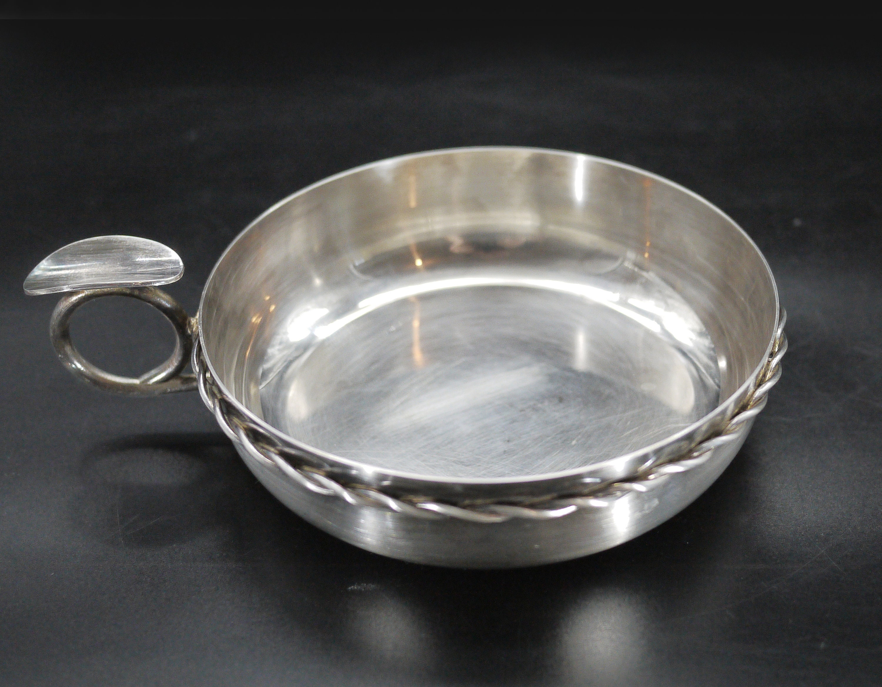 Large Silver Plated Wine Tasting Cup