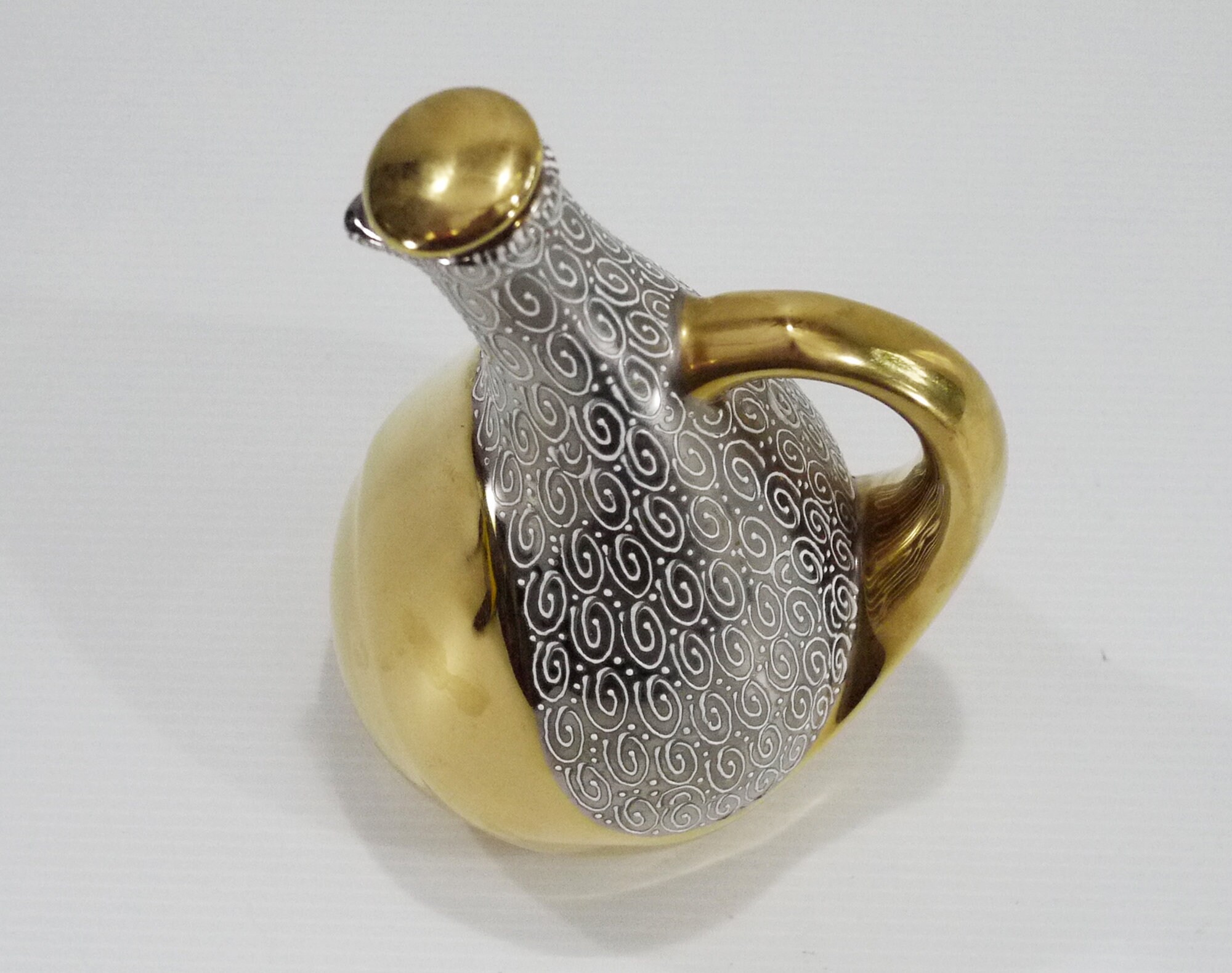 Limoges Porcelain Decanter, Vintage French Limoges Hand Painted Gold