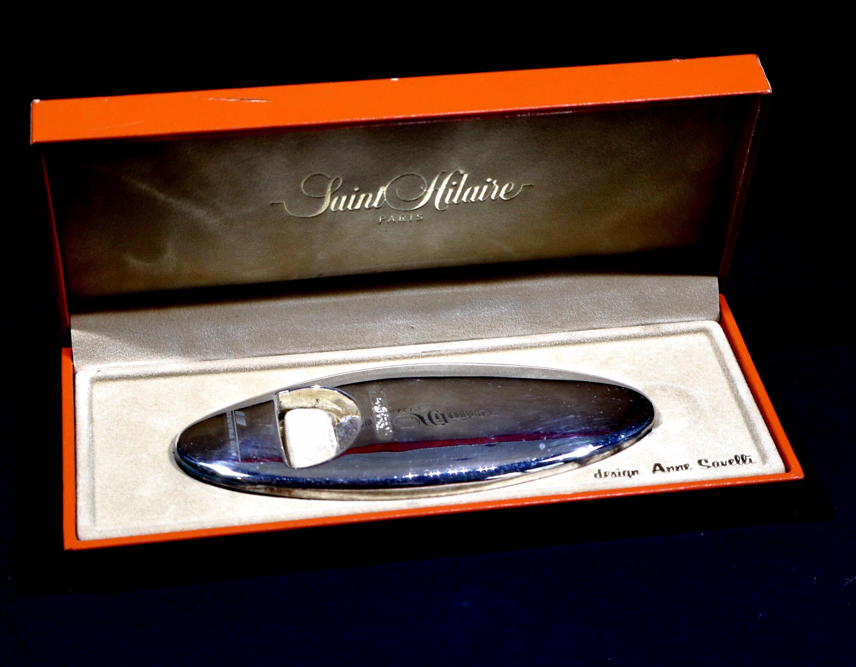 Vintage Saint Hilaire Paris Bottle Opener in Silver Plated, 1970s