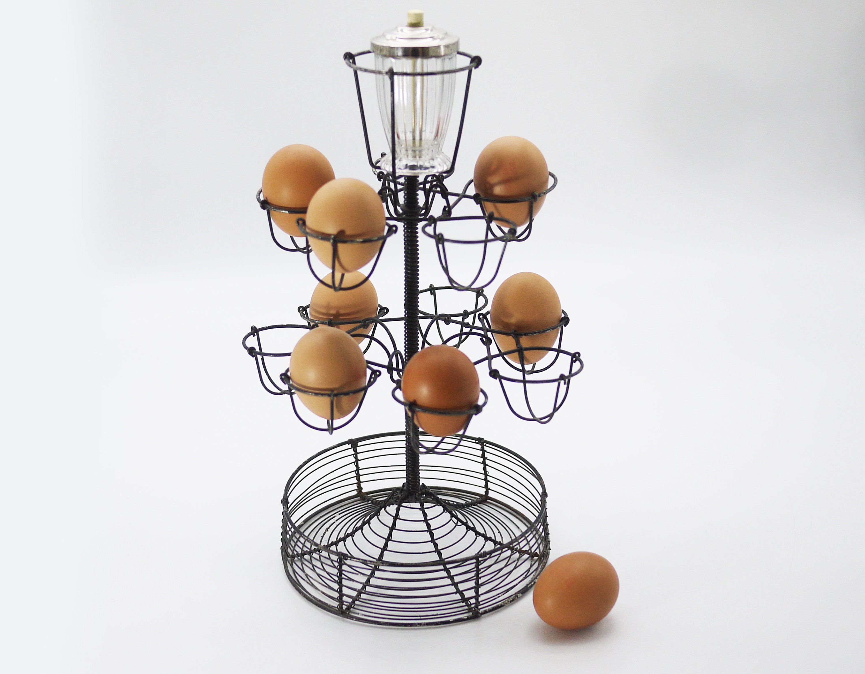 Vintage French Wire Egg Holder Stand