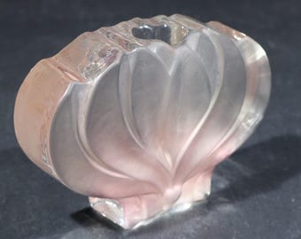 Vintage Walther Glas Lotus Bud Vase 1970s Frosted Glass Stem Vase Girly Home Decor