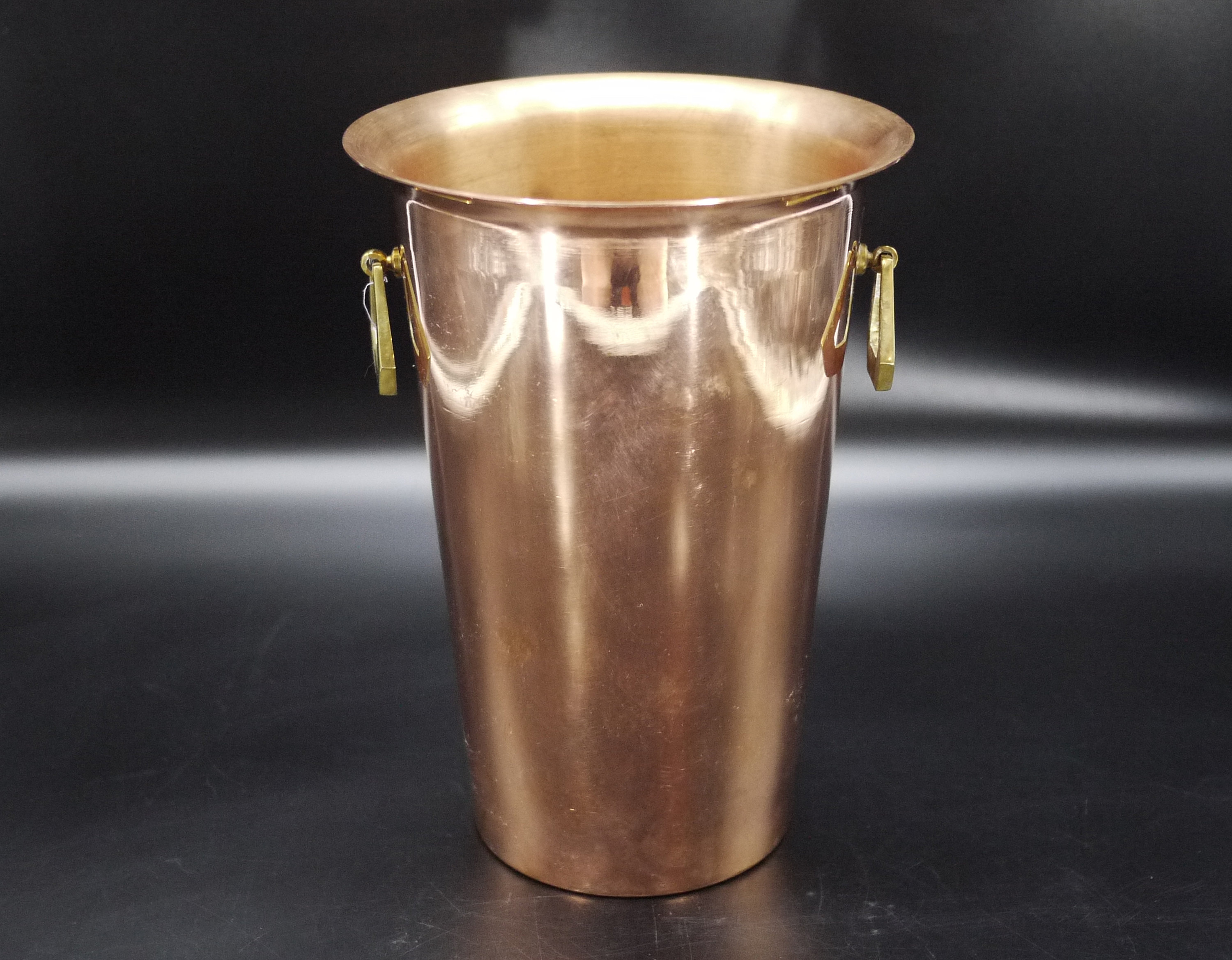 French Copper Wine Cooler with Brass Handles, S/2