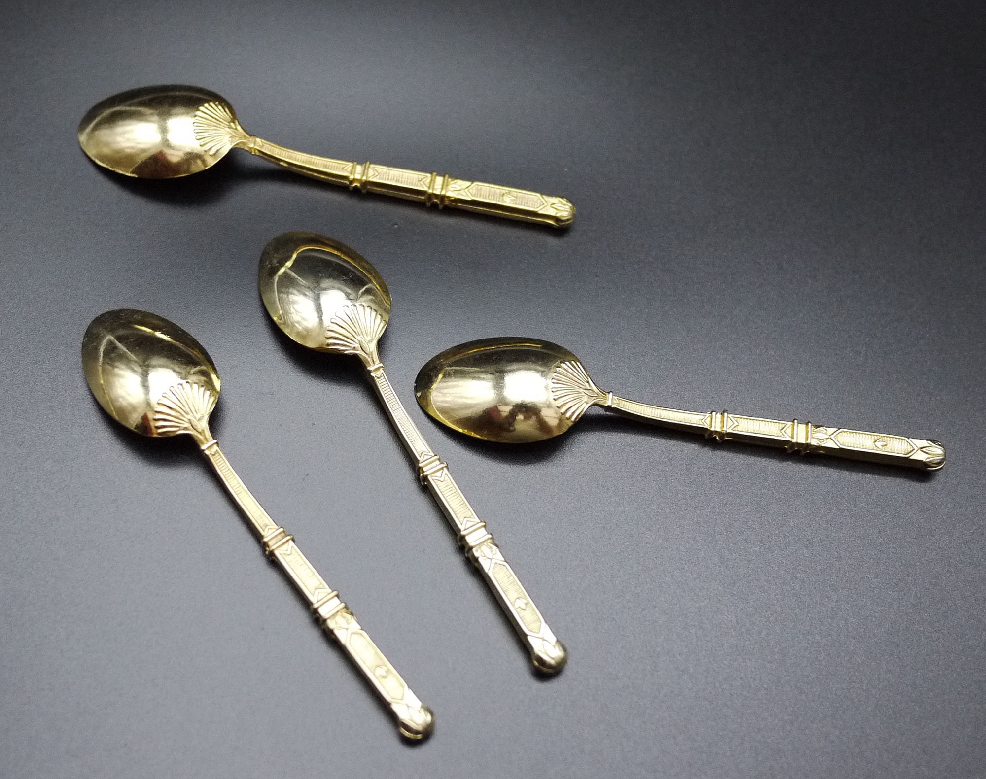 French Tea Spoon Gold Plated set of 12