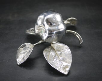 Vintage 1950s Apple Trinket Box Modern French Chrome Design