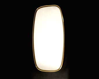 Mid-Century Rockabilly Wall Mirror Vintage Asymmetric Golden Frame Hallway Mirror