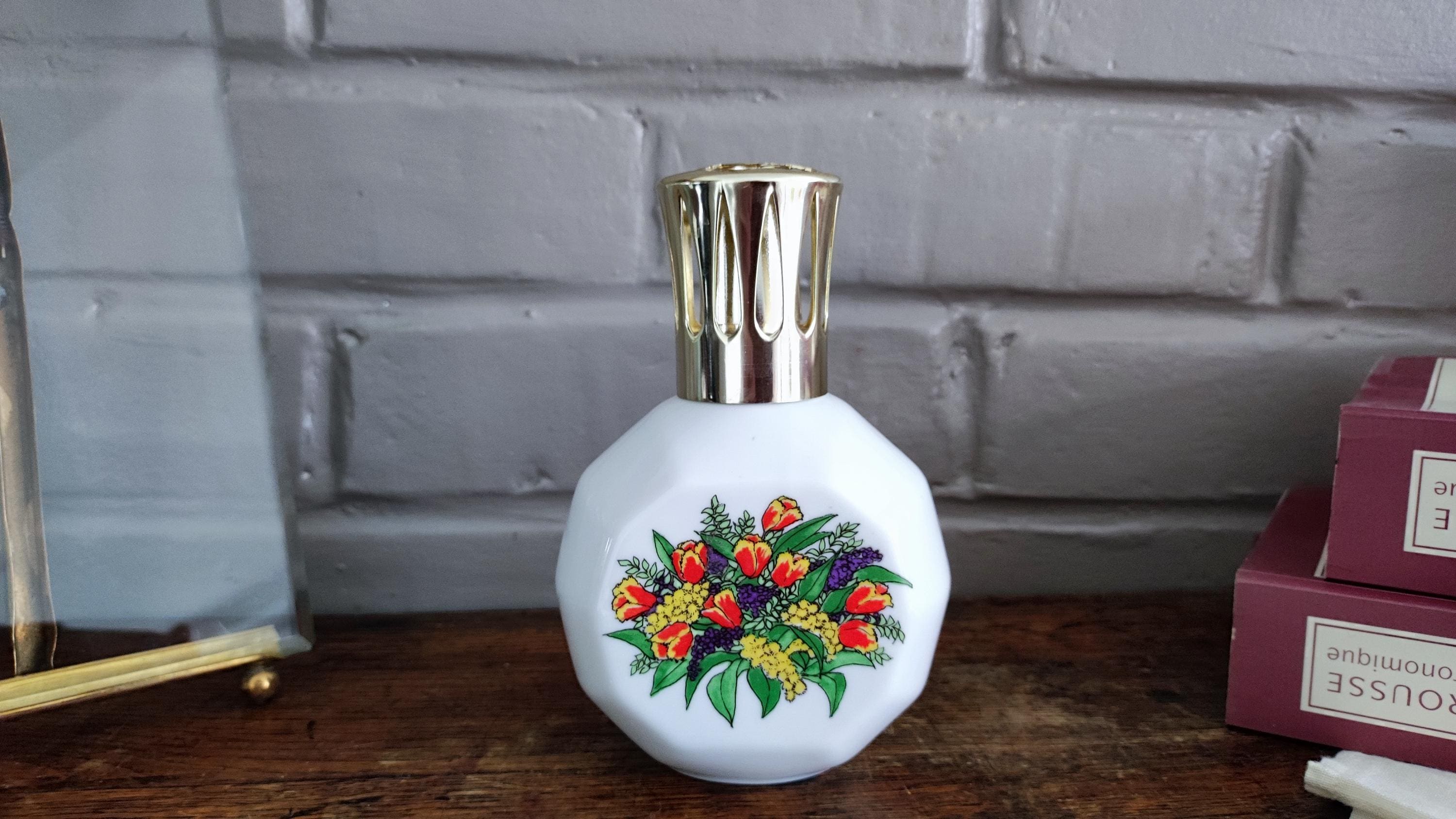 JOLIE LAMPE BERGER JARS décor de fleurs état neuf Collection Vitrine déco XXe Artdéco - Vendu