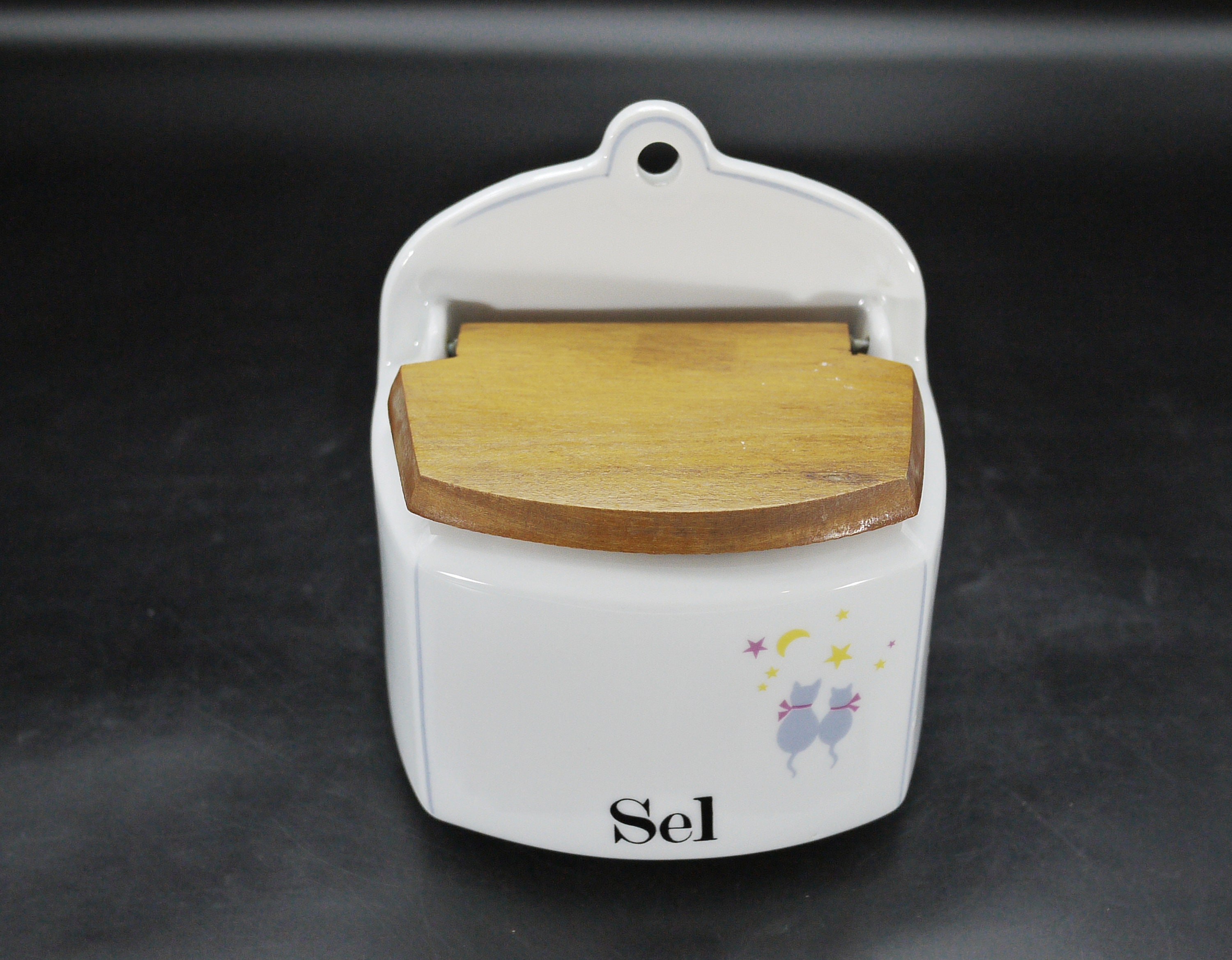 French White Porcelain Lidded Salt Box