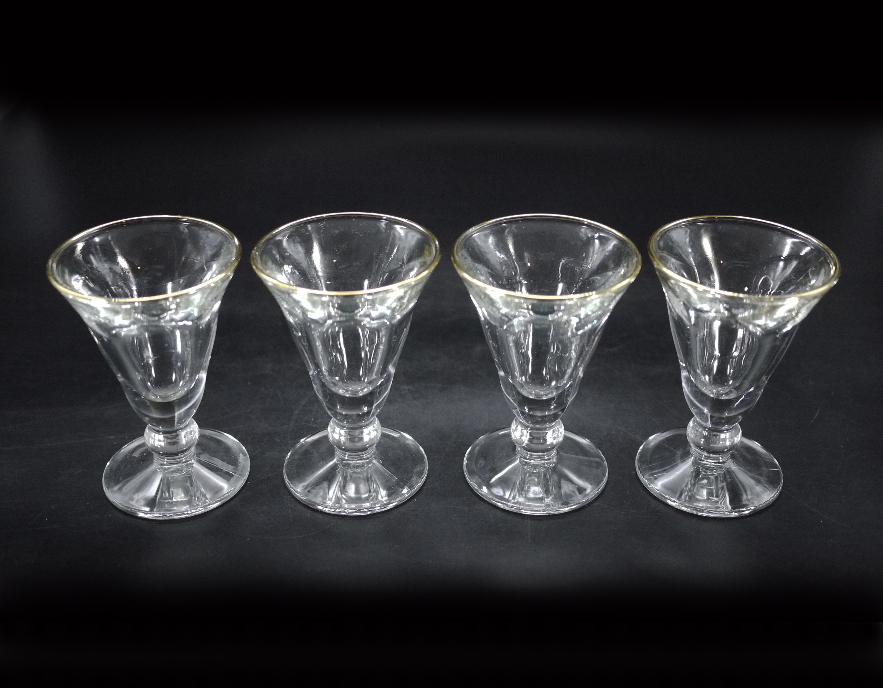 Art Deco French Martini Glasses, S/4