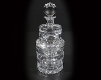 French Crystal Ice Bucket & Decanter set Vintage Cut Glass Wine Vodka Chiller set