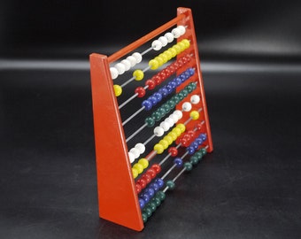 French Vintage Wooden Abacus For Kids with Plastic Beads