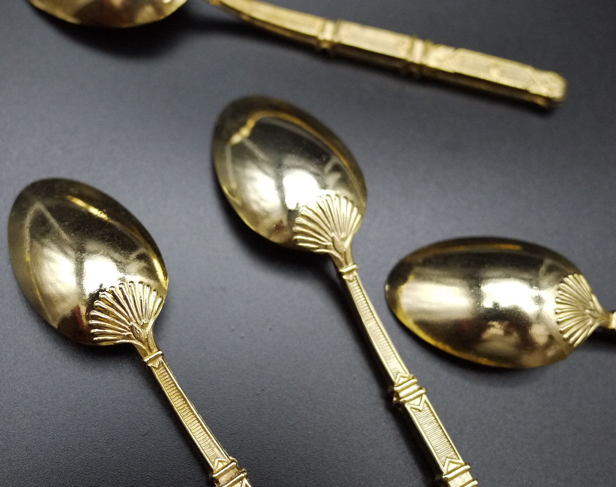 French Tea Spoon Gold Plated set of 12
