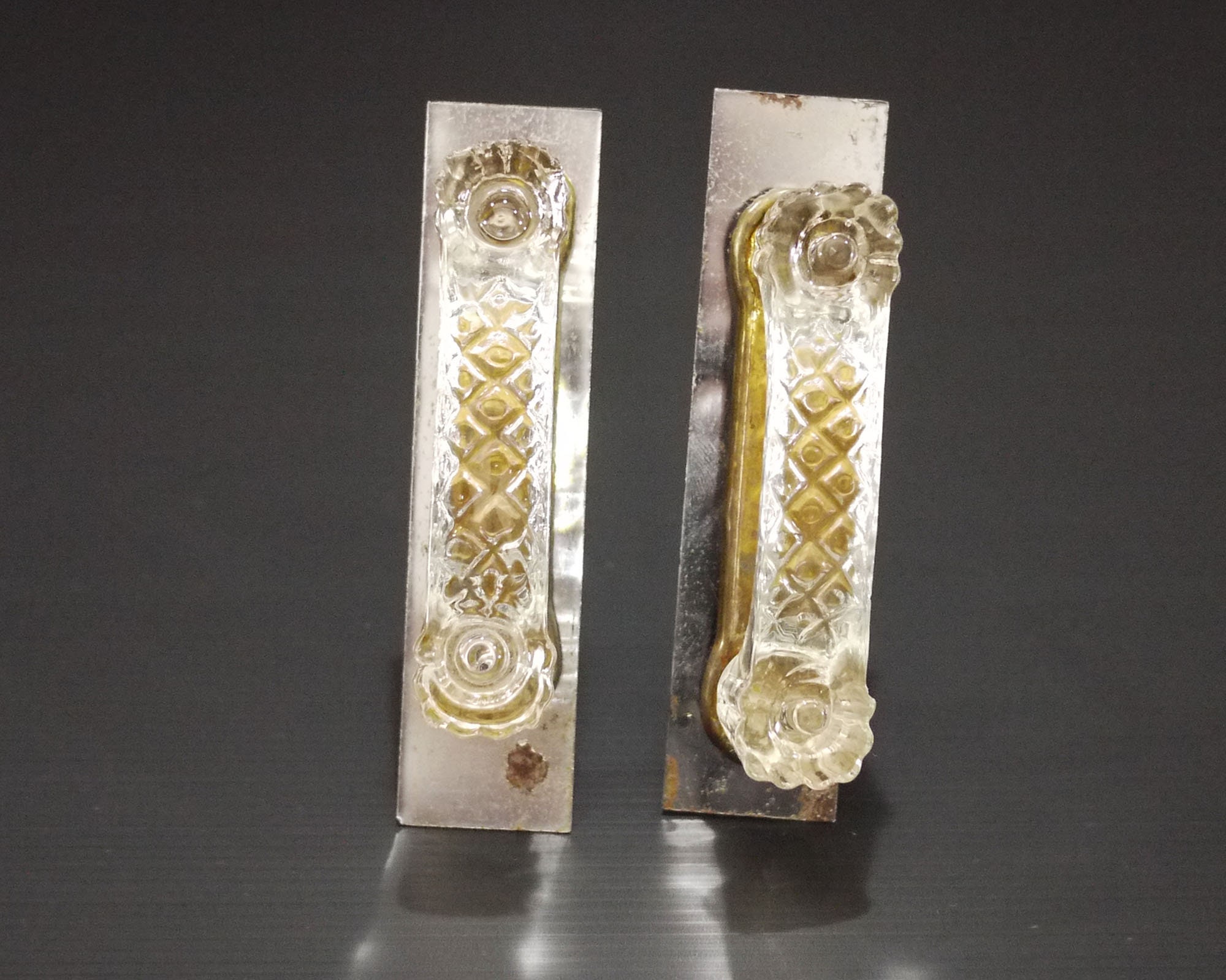 Antique French Glass Handle Set of 2