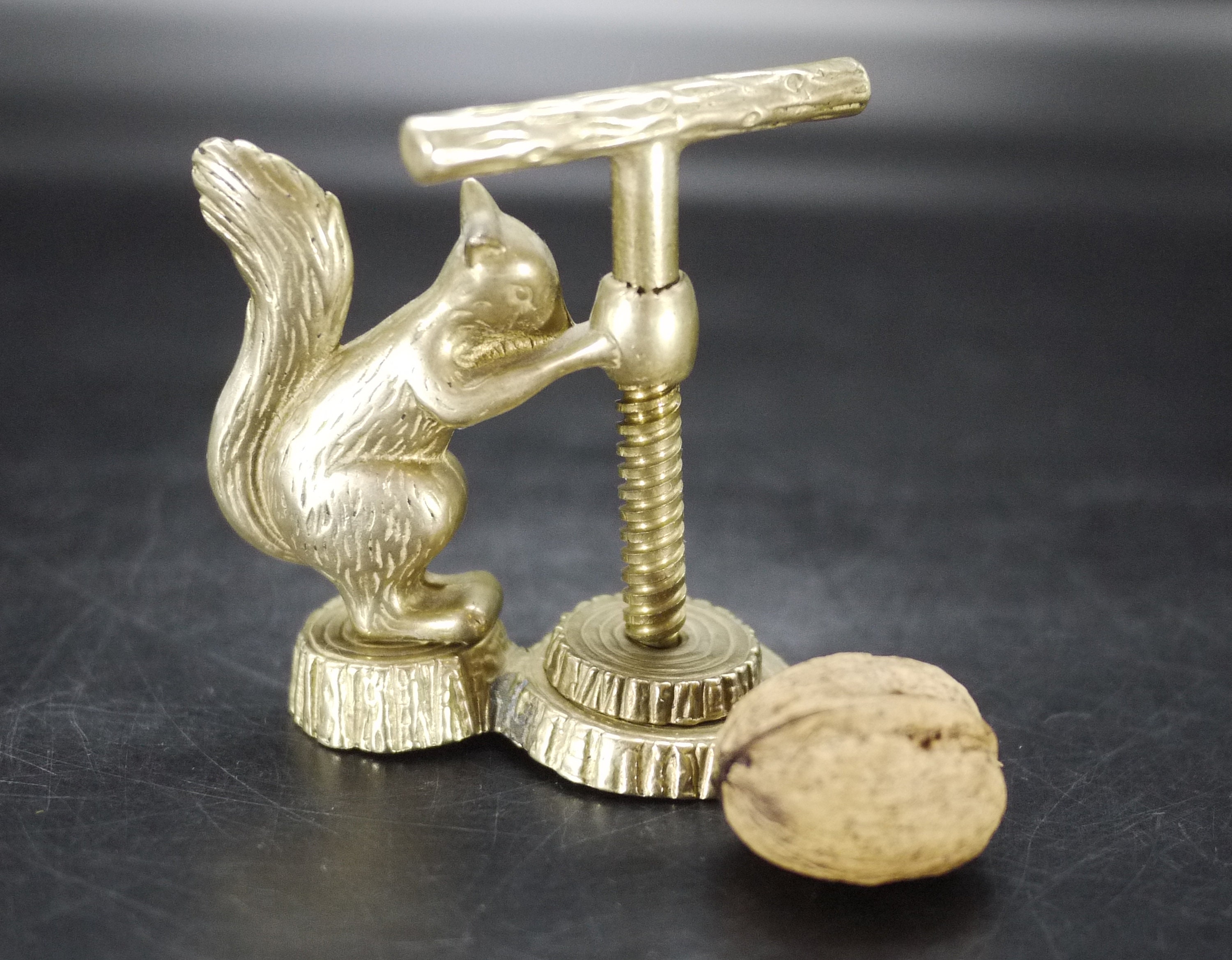 French Brass Nutcracker Figural Squirrel
