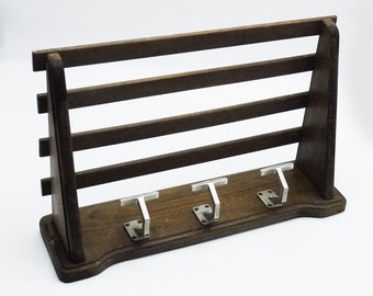 French Vintage Rustic Coat Rack - Wooden Wall Shelf