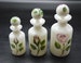 English Opaline Glass Scent Bottles Hand Painted, S/3 