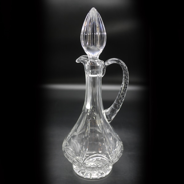 Vintage French Cut Crystal Ewer Wine Decanter