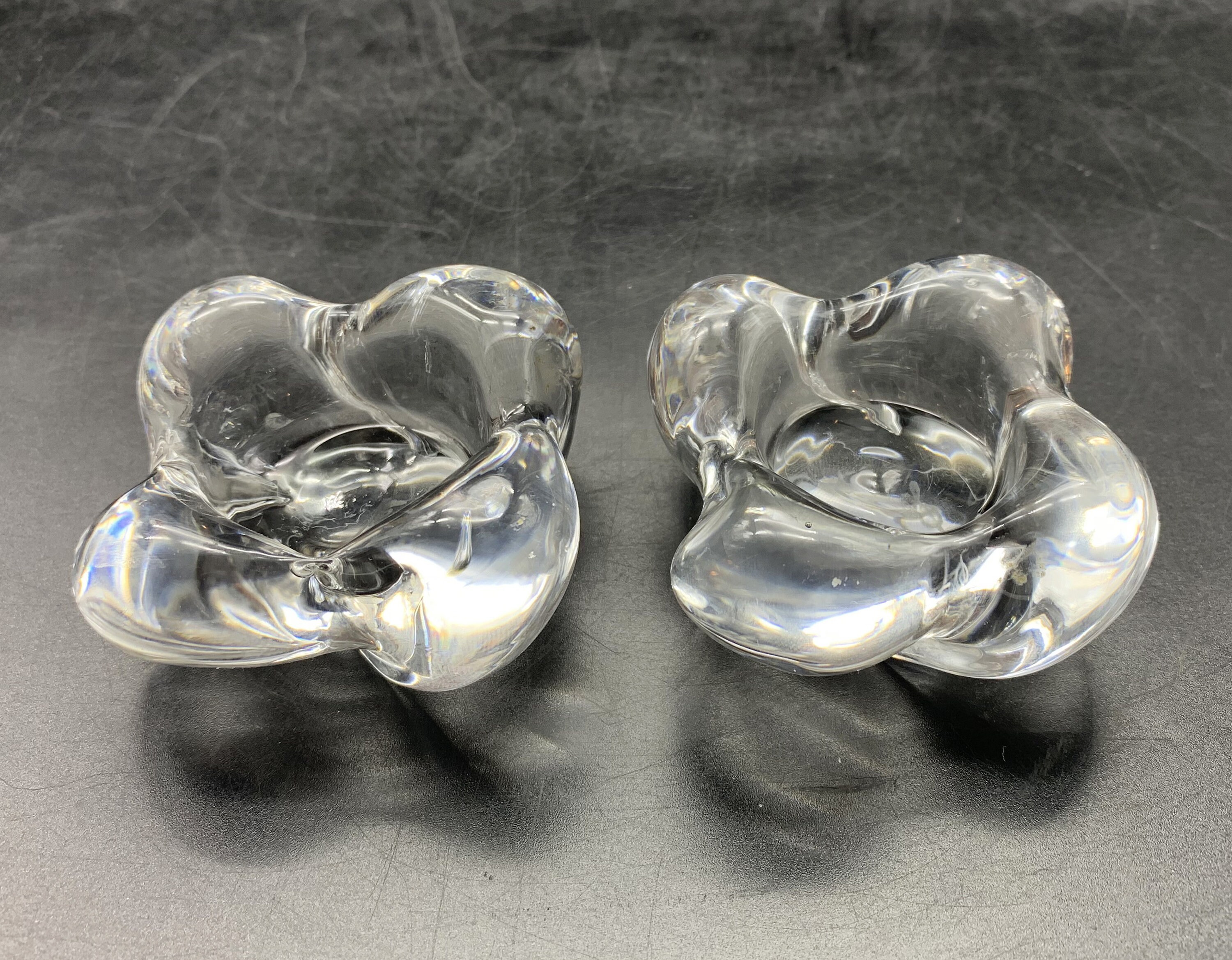 French Crystal de Sevres Salt Cellars, S/2