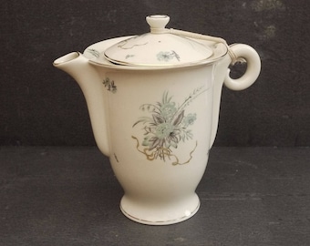 French Art Deco Limoges Porcelain Floral Teapot