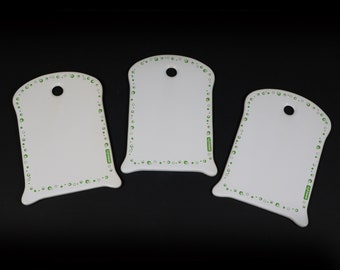 White Porcelain Bread Boards set of 3 Vintage Individual Appetizer Party Food Snack Cheese Boards Platters