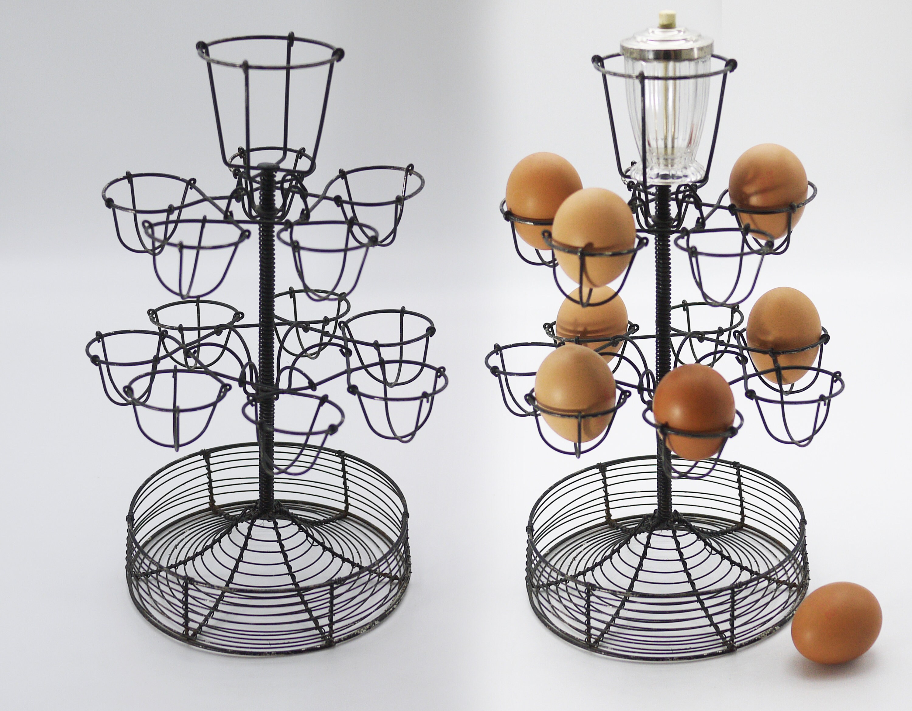 Vintage French Wire Egg Holder Stand