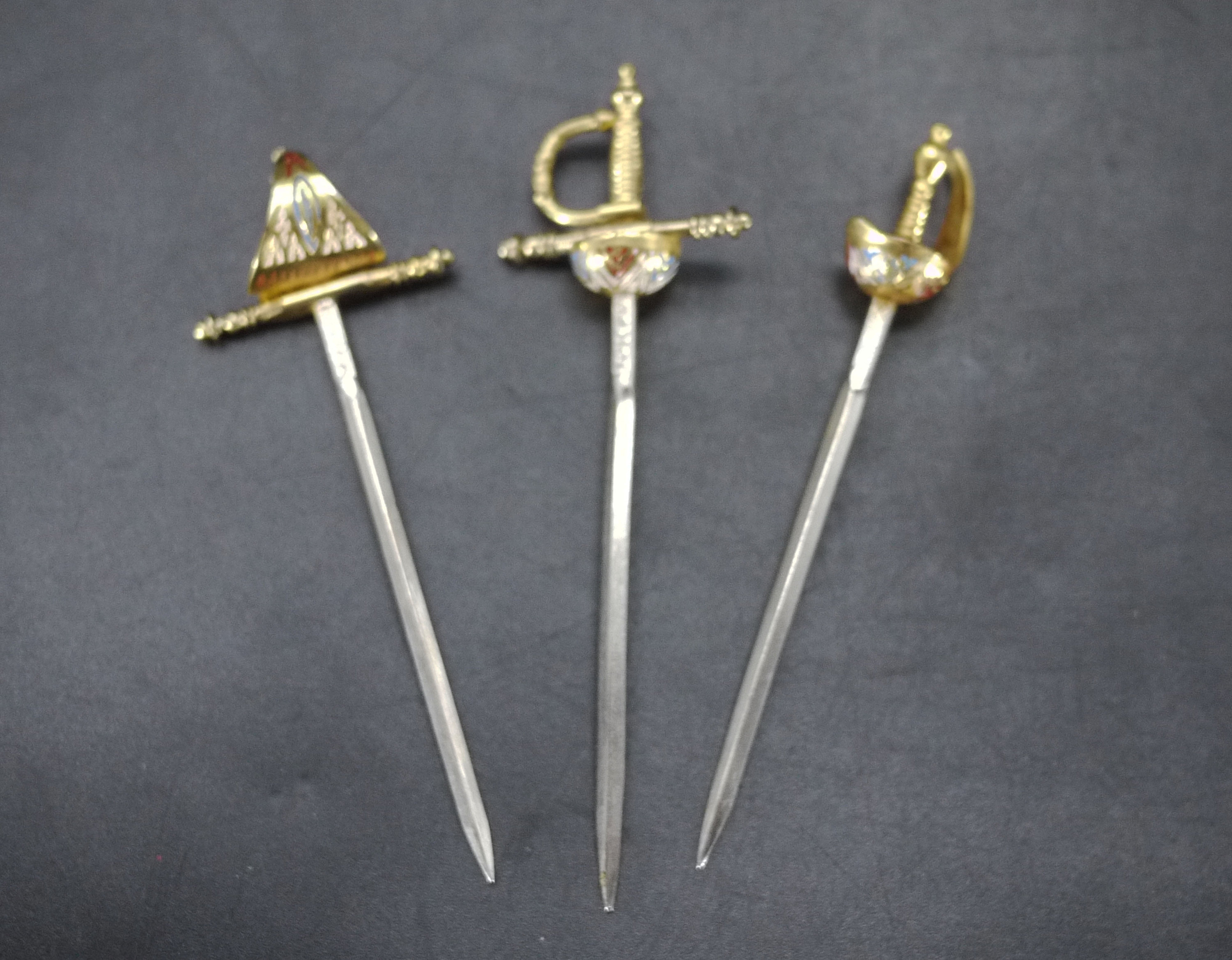 Vintage Brass Sword Cocktail Picks by Toledo