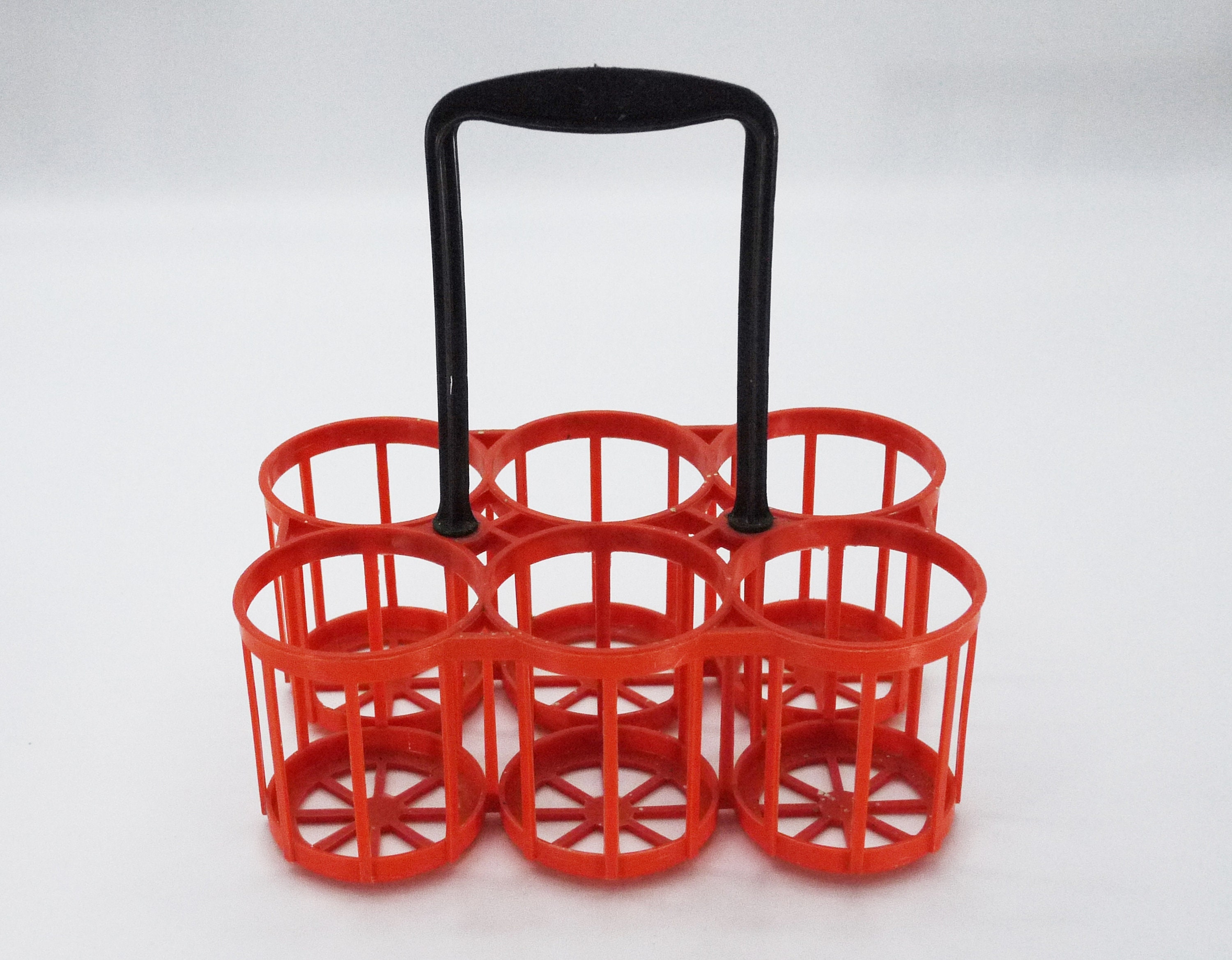 Vintage Retro French Orange Bottle Carrier